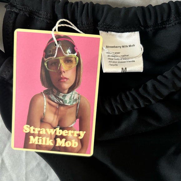 Black Bikini - Strawberry Milk Mob Rosalia top AND bottom - Picture 6 of 8